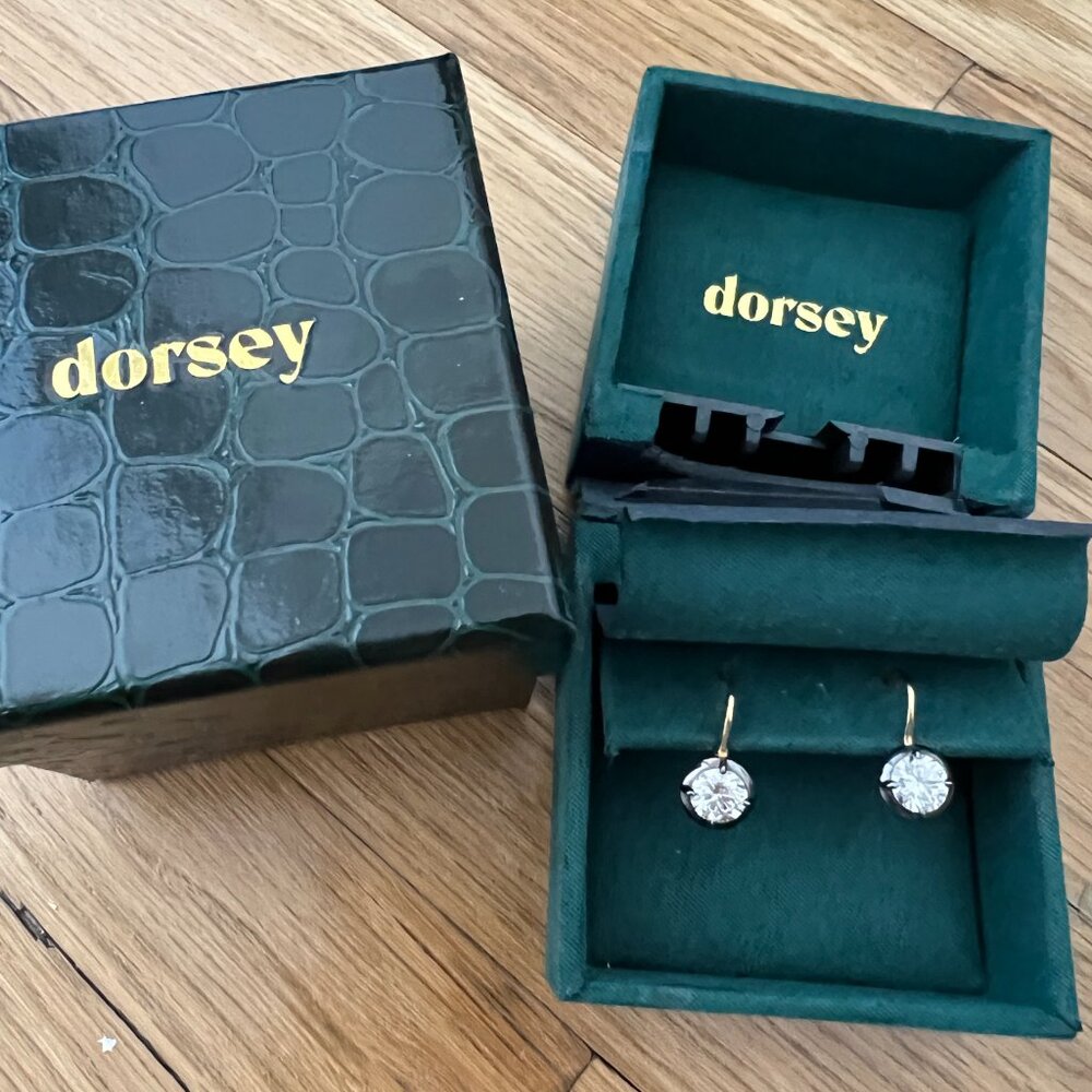 Dorsey Lucien Moissanite Latchback Earrings, Gold Size Medium